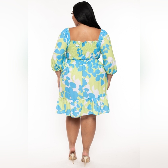NEW NWT CurvySense Plus Size Vera Floral Smocked Dress - Multi - Picture 7 of 11